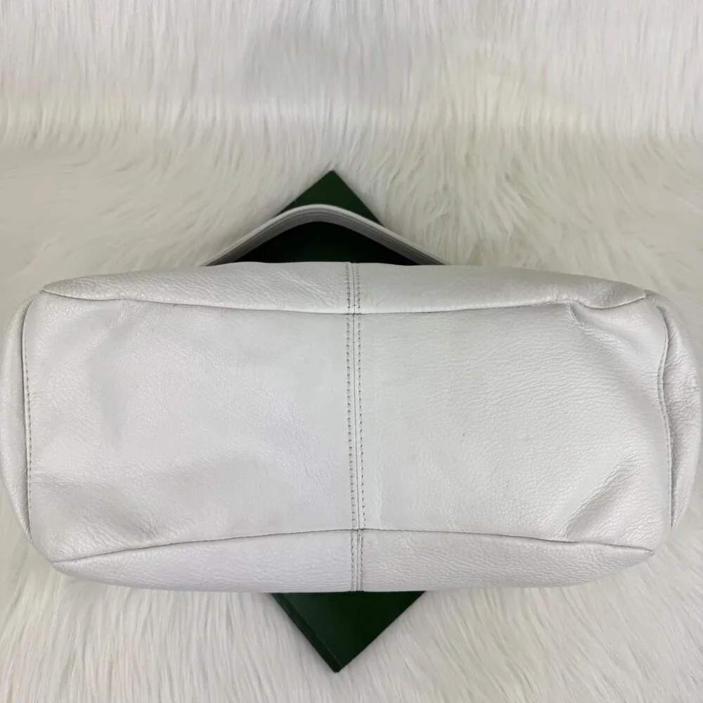 HOBO Cream Leather Hobo Shoulder Bag